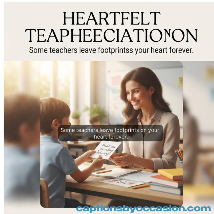 Heartfelt Teacher Appreciation Captions for Instagram