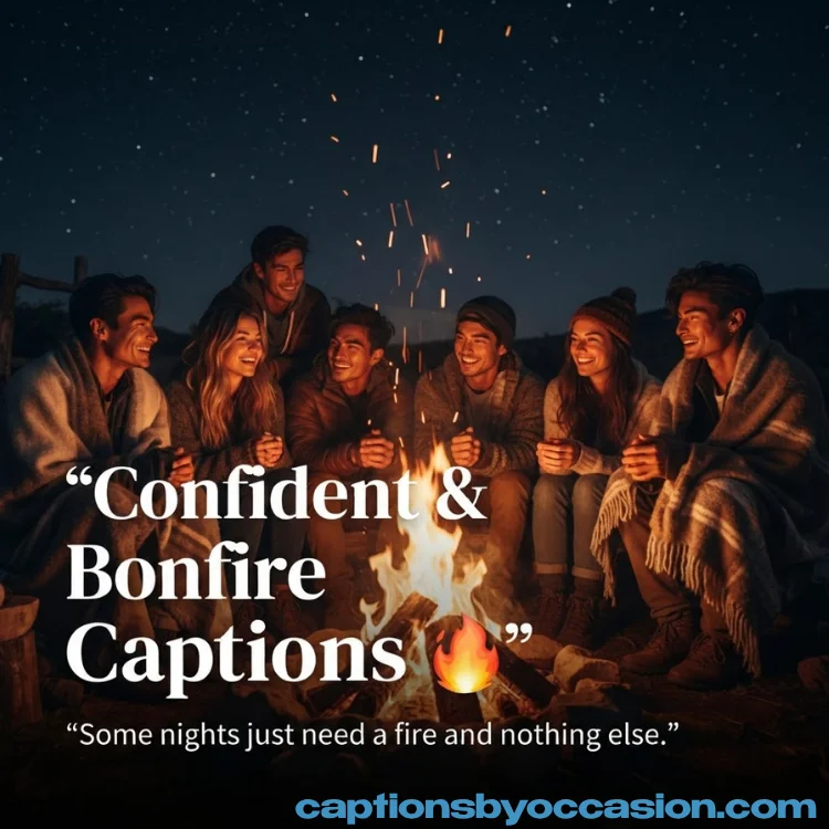 Confident and Bonfire Fire Instagram Captions