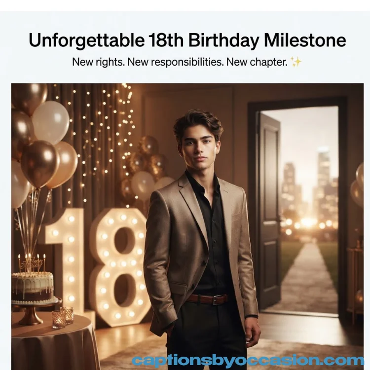 Unforgettable Milestone Captions for Turning 18