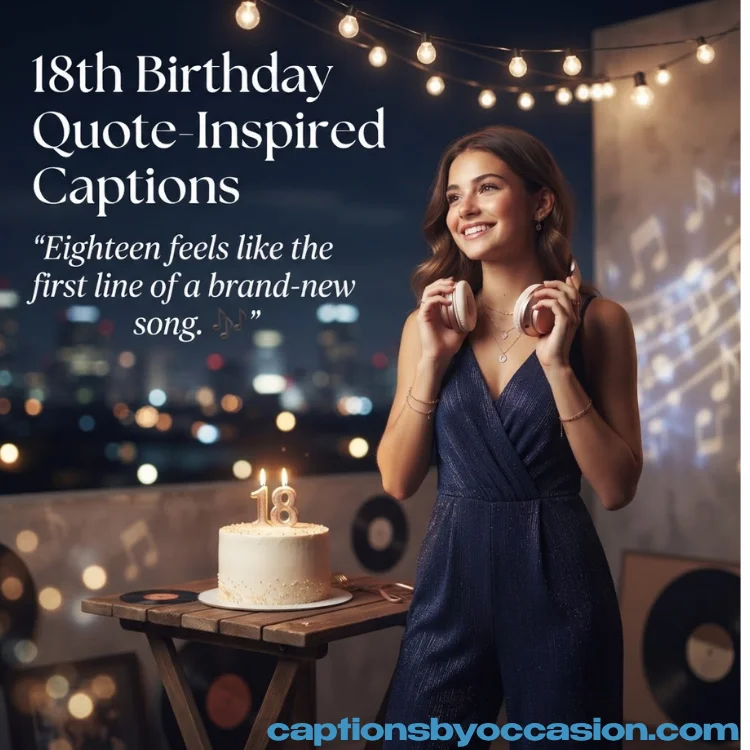 Song Lyric & Quote-Inspired 18th Birthday Captions