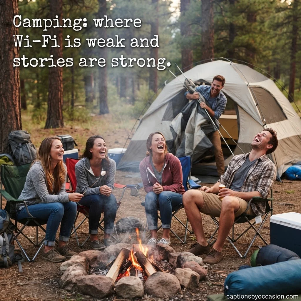 Short Camping Captions