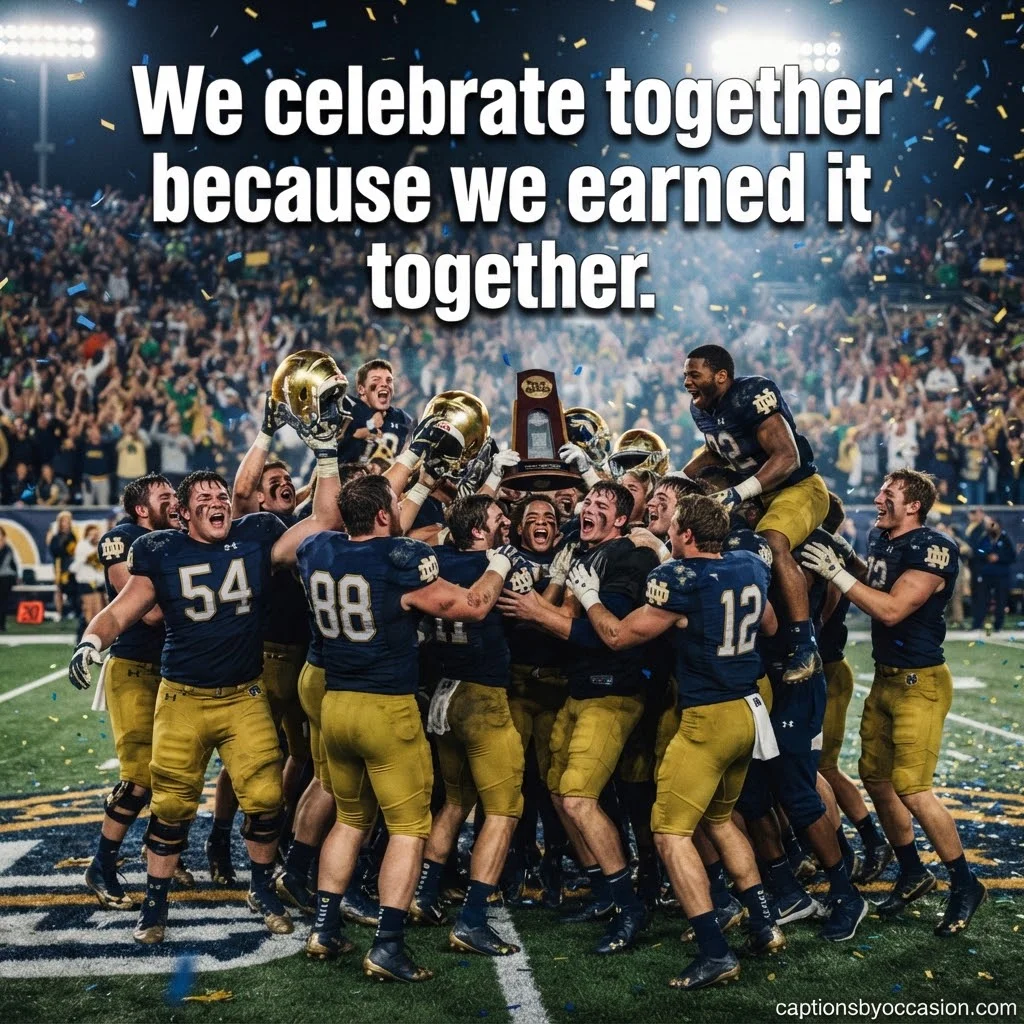 Football Team & Winning Captions