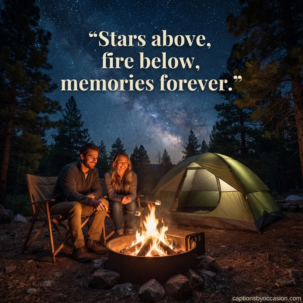 Campfire, Tent & Camping Night Captions