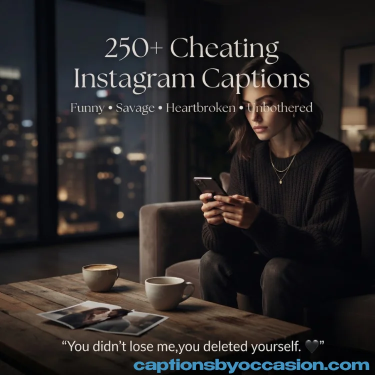 250+ Cheating Captions for Instagram : Funny, Savage, Heartbroken & Unbothered