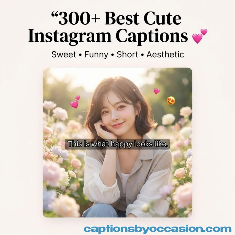 300+ Best Cute Instagram Captions: Sweet, Funny, Short & Aesthetic