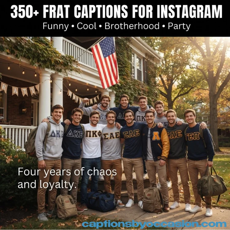 350+ Frat Captions for Instagram: Funny, Cool, Brotherhood & Party Ideas