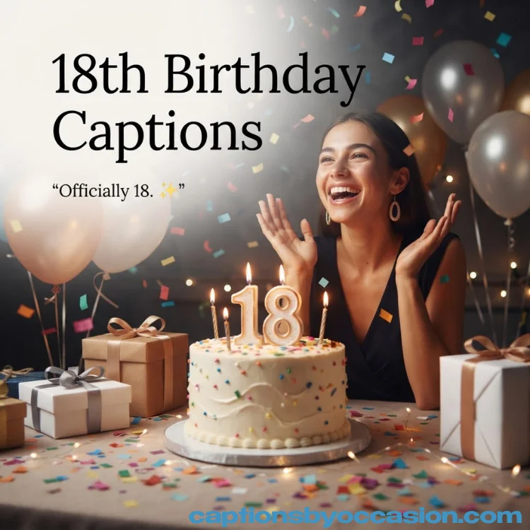 18th birthday captions, 18th birthday Instagram captions, 18th birthday quotes, 18th birthday wishes, funny 18th birthday captions, cute birthday captions, short birthday captions, birthday Instagram captions, milestone birthday captions, 18th birthday ideas